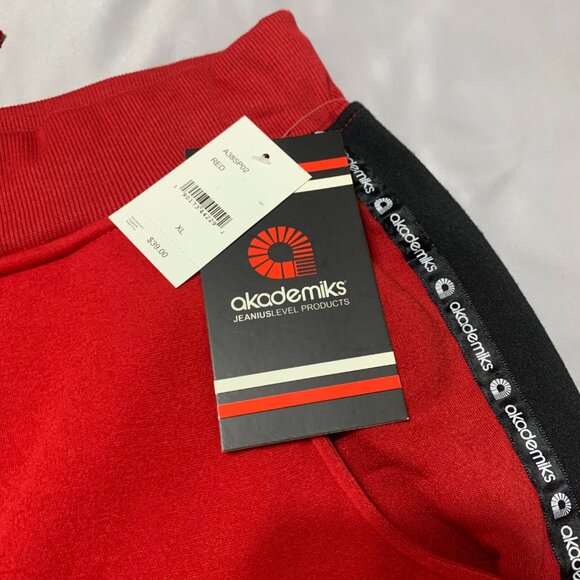 NWT. Akademiks Sweatpants. Red with Black Side Logo. Men. Size XL. - Picture 9 of 10